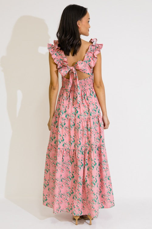 Every Rose Poplin Maxi, Pink