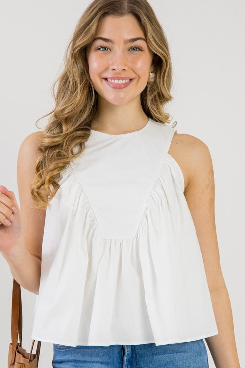 Full Swing Poplin Tank, Off White