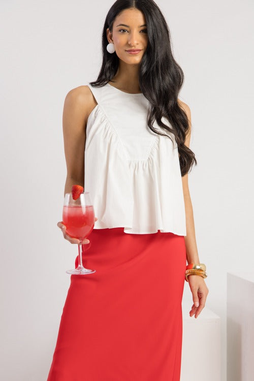 Full Swing Poplin Tank, Off White