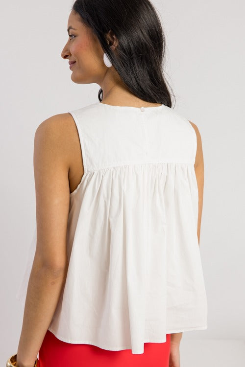 Full Swing Poplin Tank, Off White