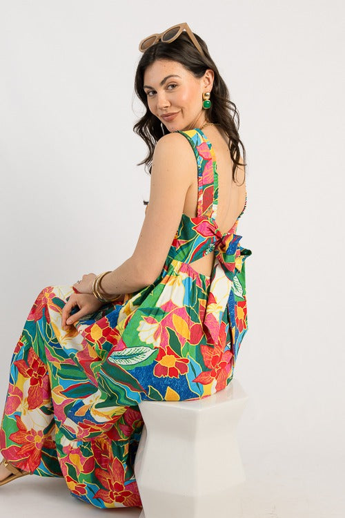 Tropical Paradise Maxi, Red Multi