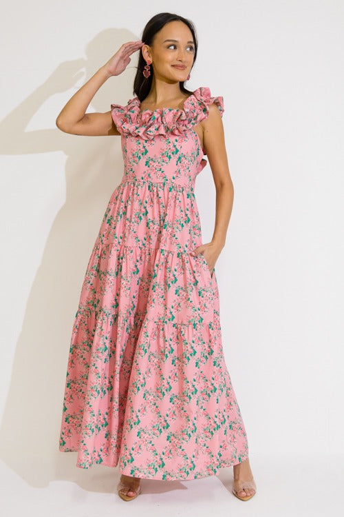 Every Rose Poplin Maxi, Pink