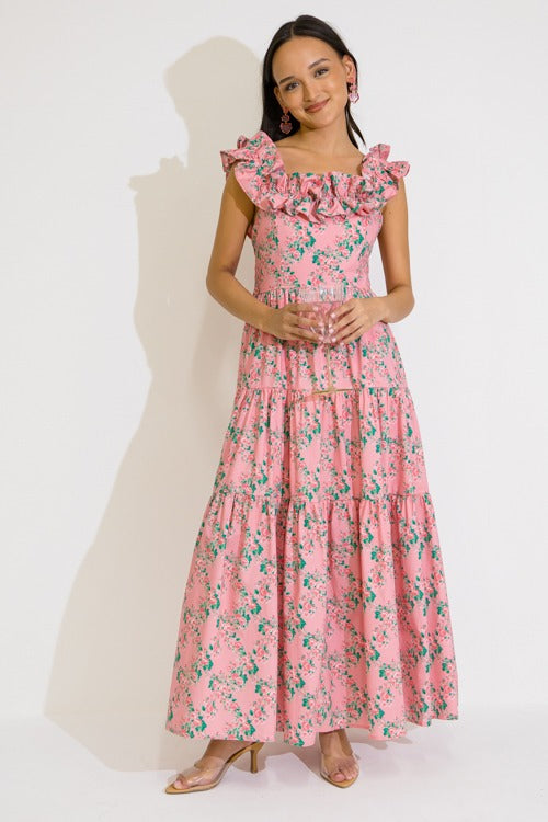 Every Rose Poplin Maxi, Pink
