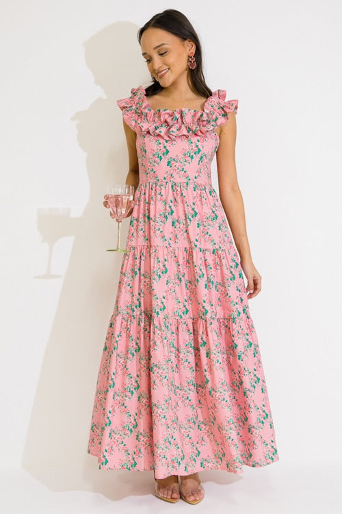 Every Rose Poplin Maxi, Pink