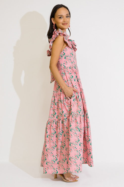 Every Rose Poplin Maxi, Pink