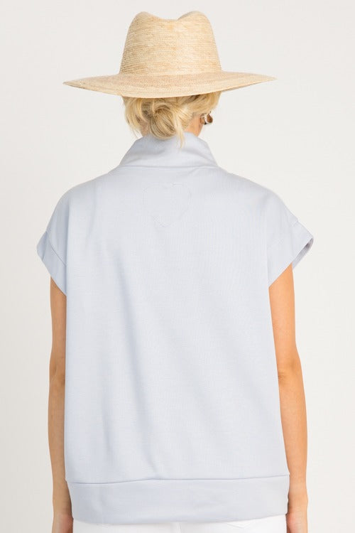 Soft Quarter Zip Pullover, Ice Blue