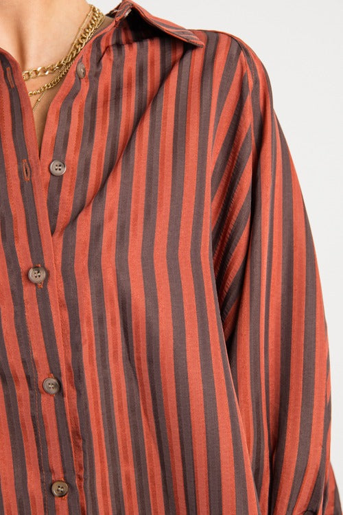 Kolly Striped Shirt, Rust