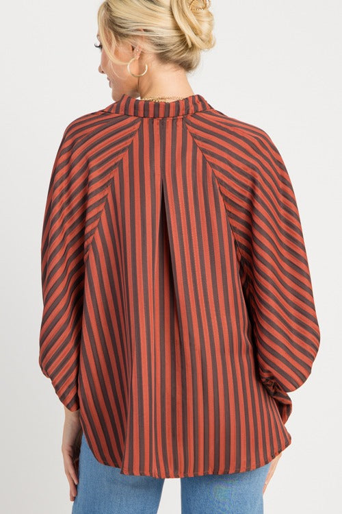 Kolly Striped Shirt, Rust
