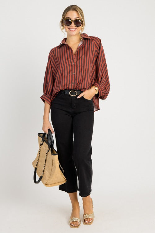 Kolly Striped Shirt, Rust