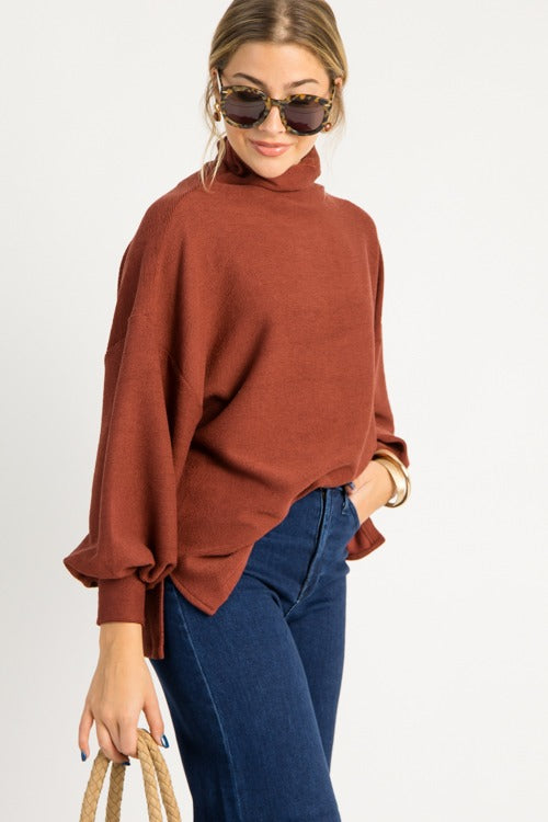 Cade Mock Neck Pullover, Sienna