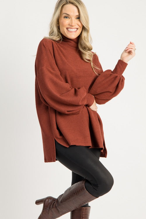Cade Mock Neck Pullover, Sienna