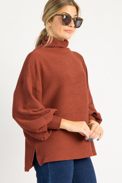 Cade Mock Neck Pullover, Sienna