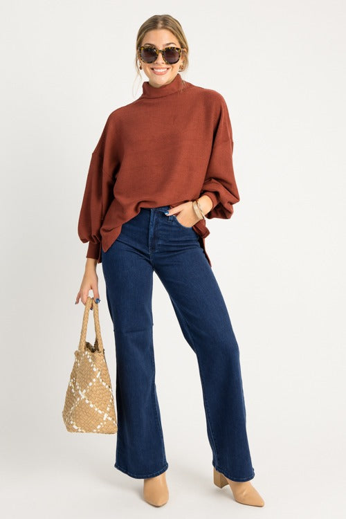 Cade Mock Neck Pullover, Sienna