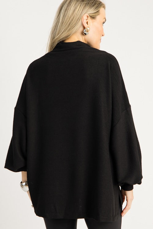 Cade Mock Neck Pullover, Black