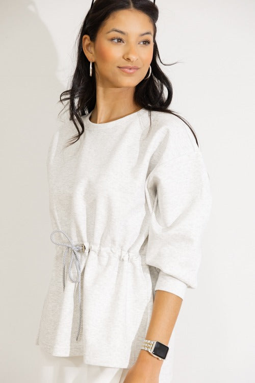 Drawn Out Pullover, Heather Grey