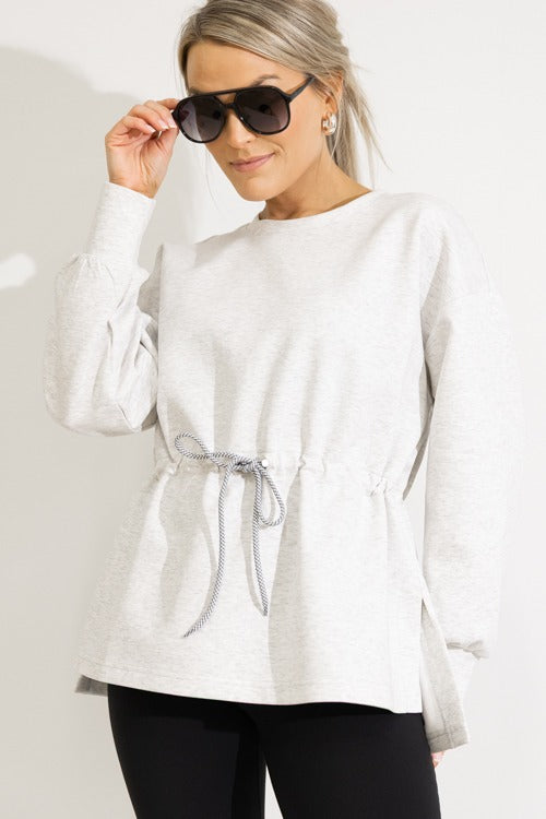 Drawn Out Pullover, Heather Grey