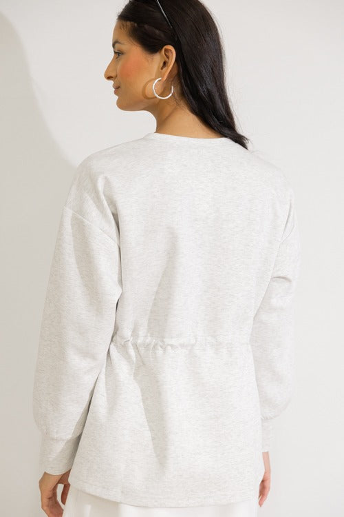 Drawn Out Pullover, Heather Grey