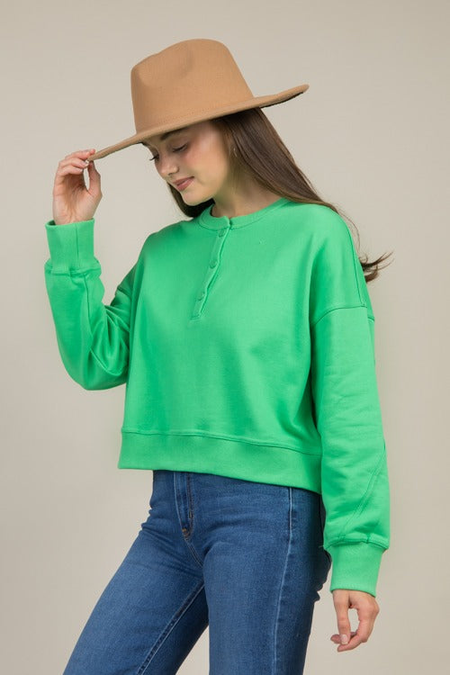 Henley Pullover, Green