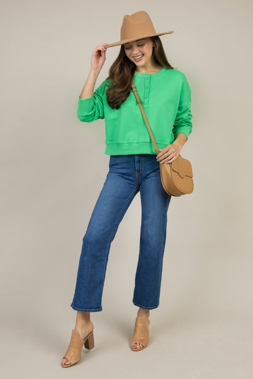 Henley Pullover, Green
