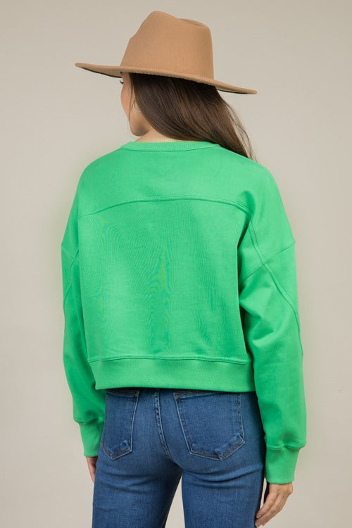 Henley Pullover, Green